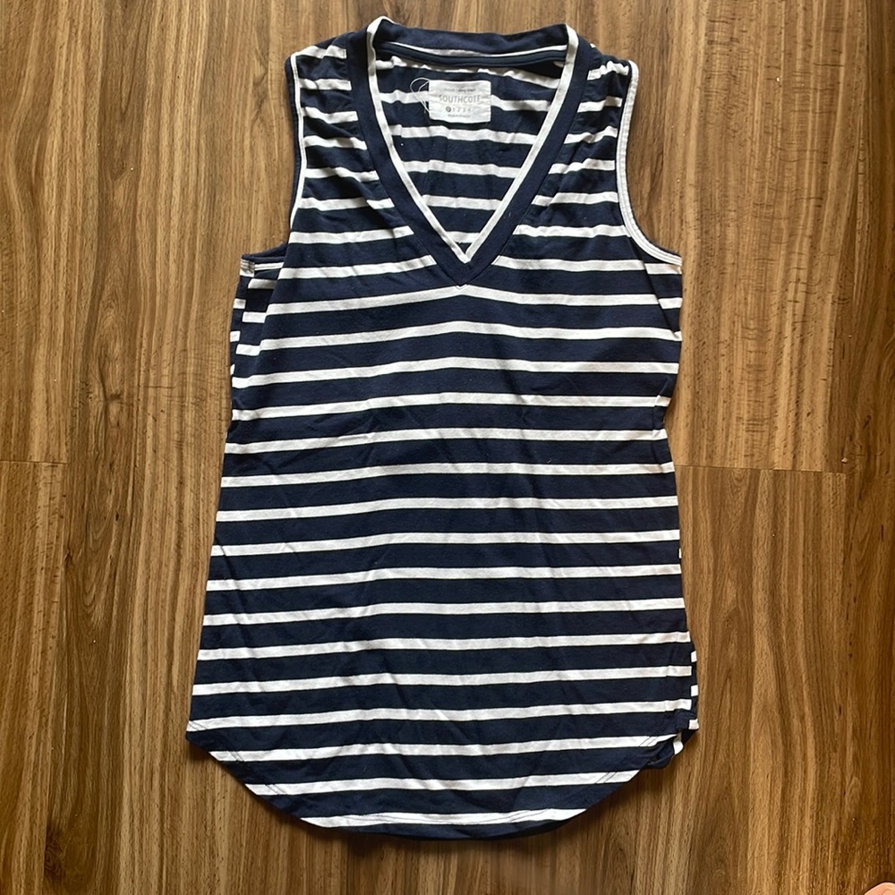 Southcott navy and white striped tank top